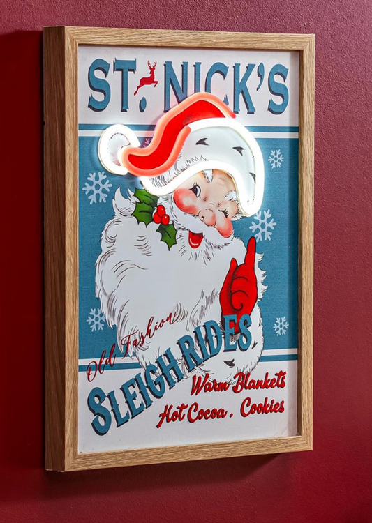 Vintage Santa LED Wall Decor