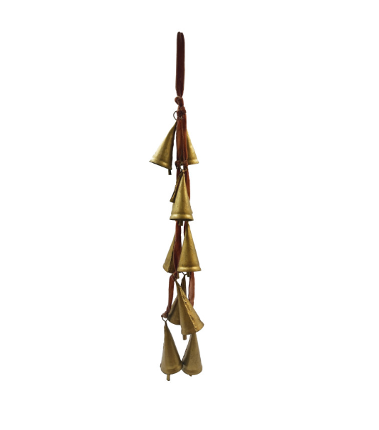 Velvet Ribbon Door Hanger W/10 Bells