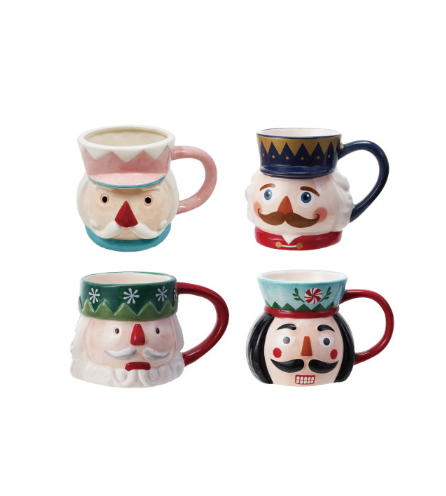 Hand Painted Nutcracker Head Shape Mug ASST