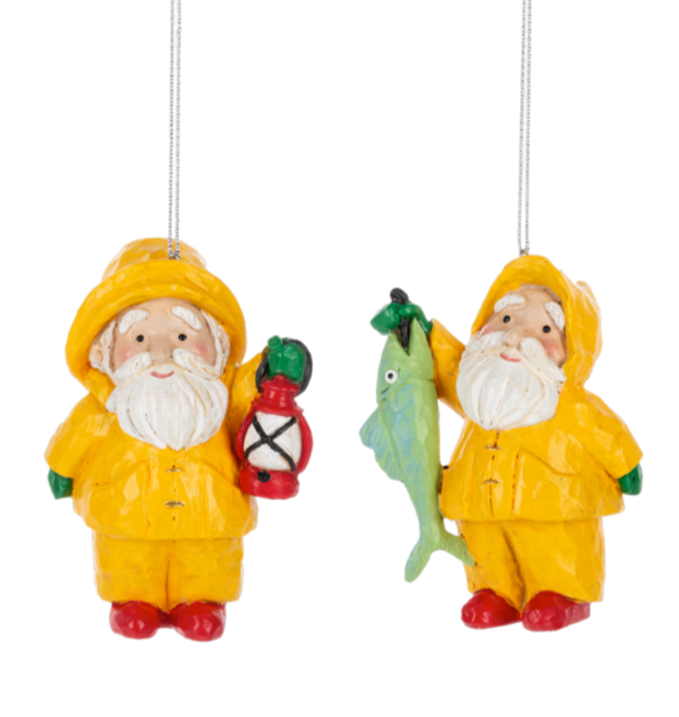 Coastal Santa Ornament ASST