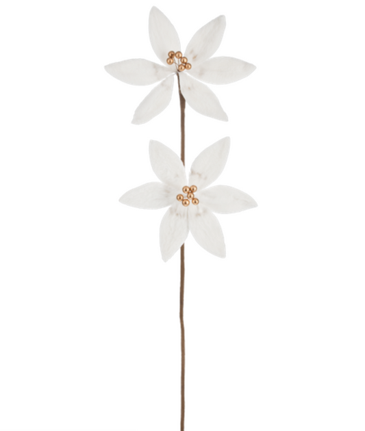 Double White Poinsettia Spray