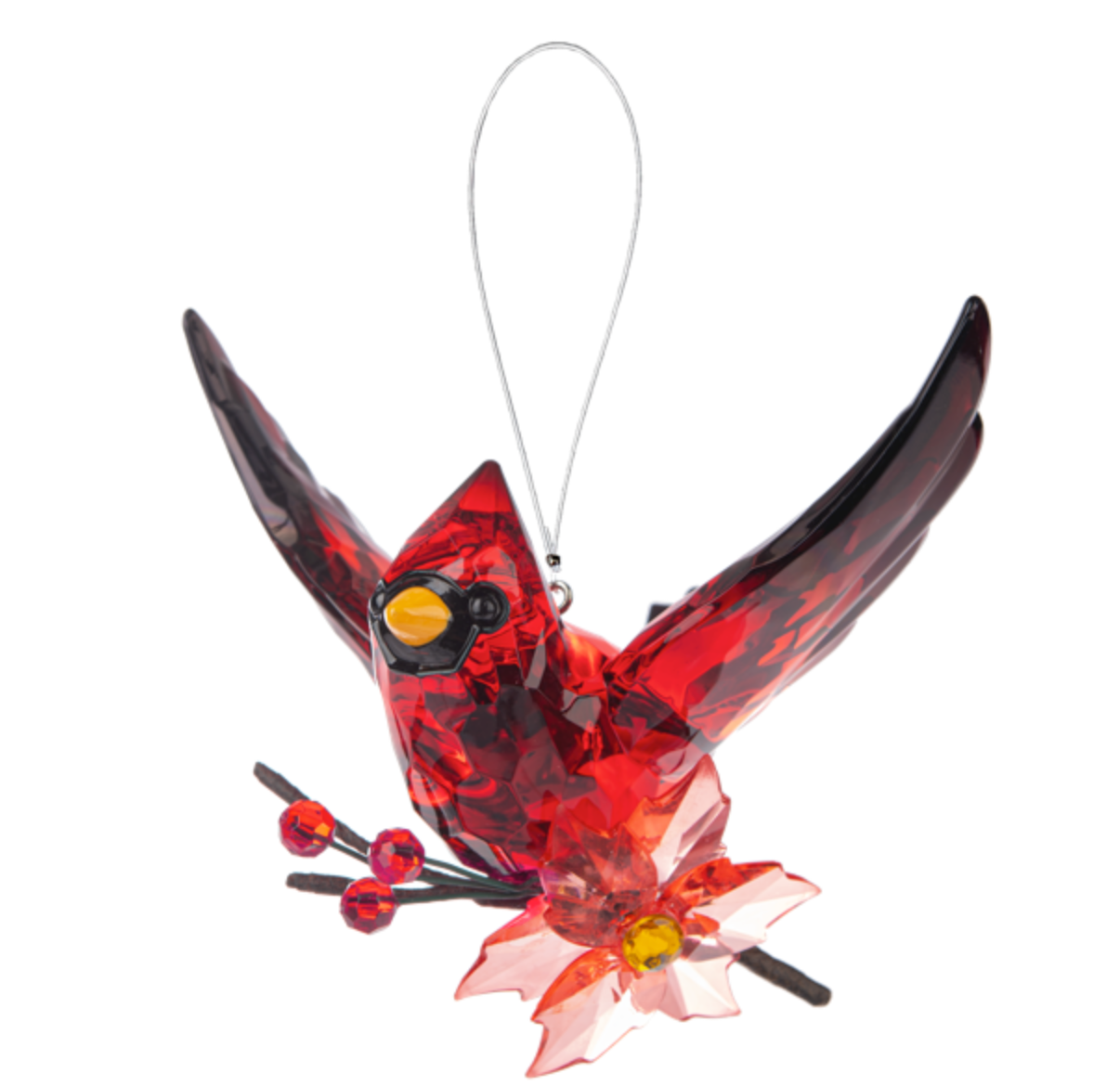 Poinsettia Cardinal Ornament