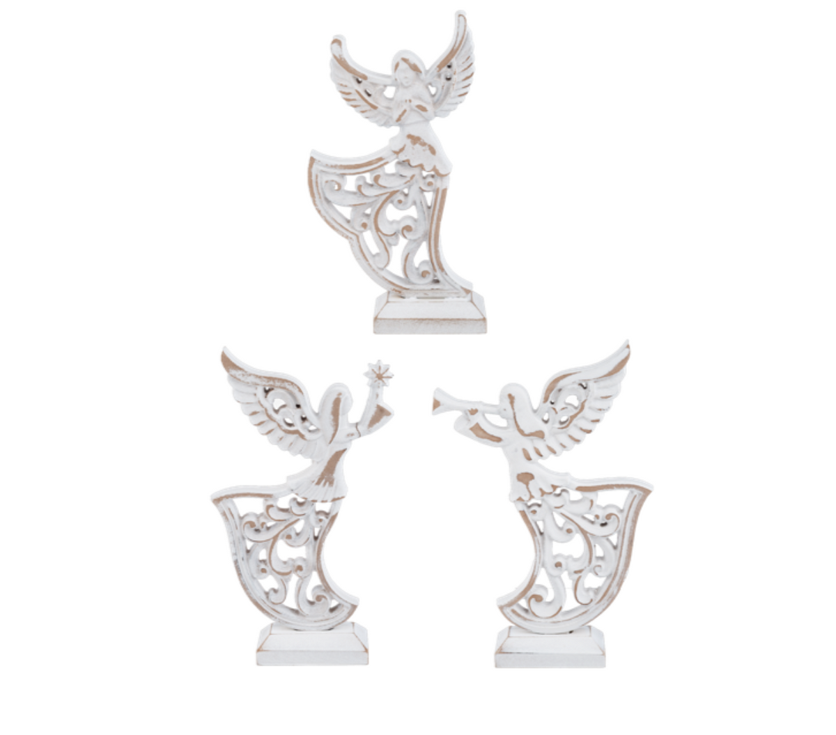 Carved Angel On Stand ASST