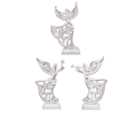 Carved Angel On Stand ASST