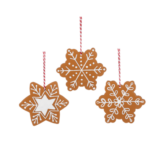 Gingerbread Snowflake Ornament ASST