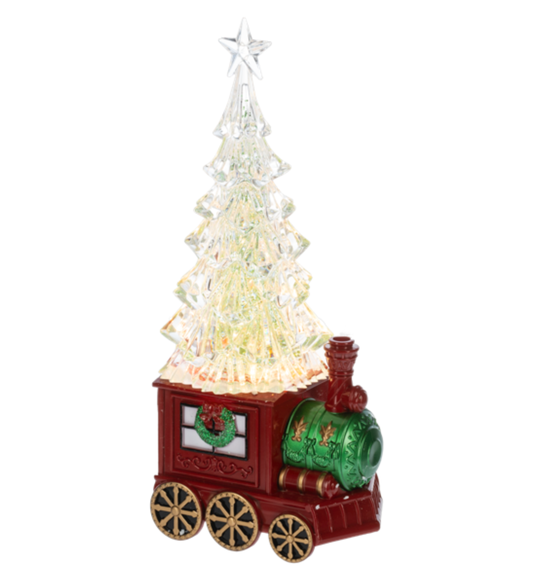 LED Train Waterglobe W/Tree
