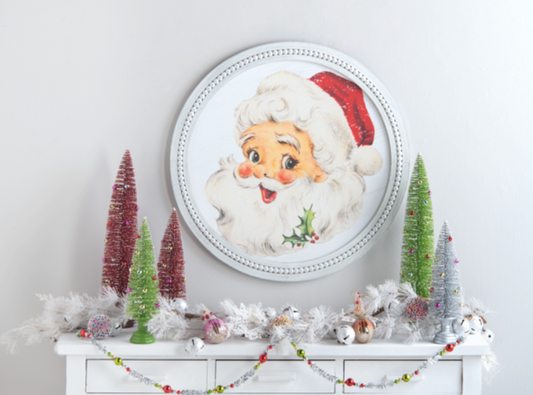 Vintage Santa Circular Wall Decor