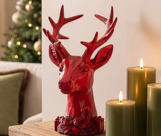 Red Reindeer Bust