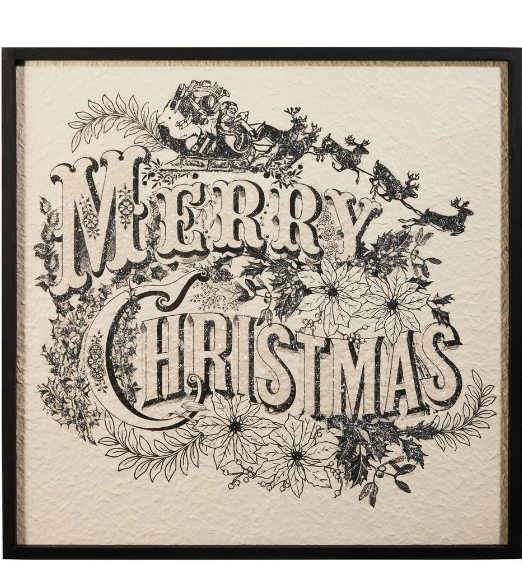 Vintage Merry Christmas Wall Art