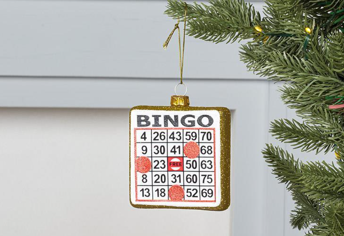 Glass Bingo Ornament