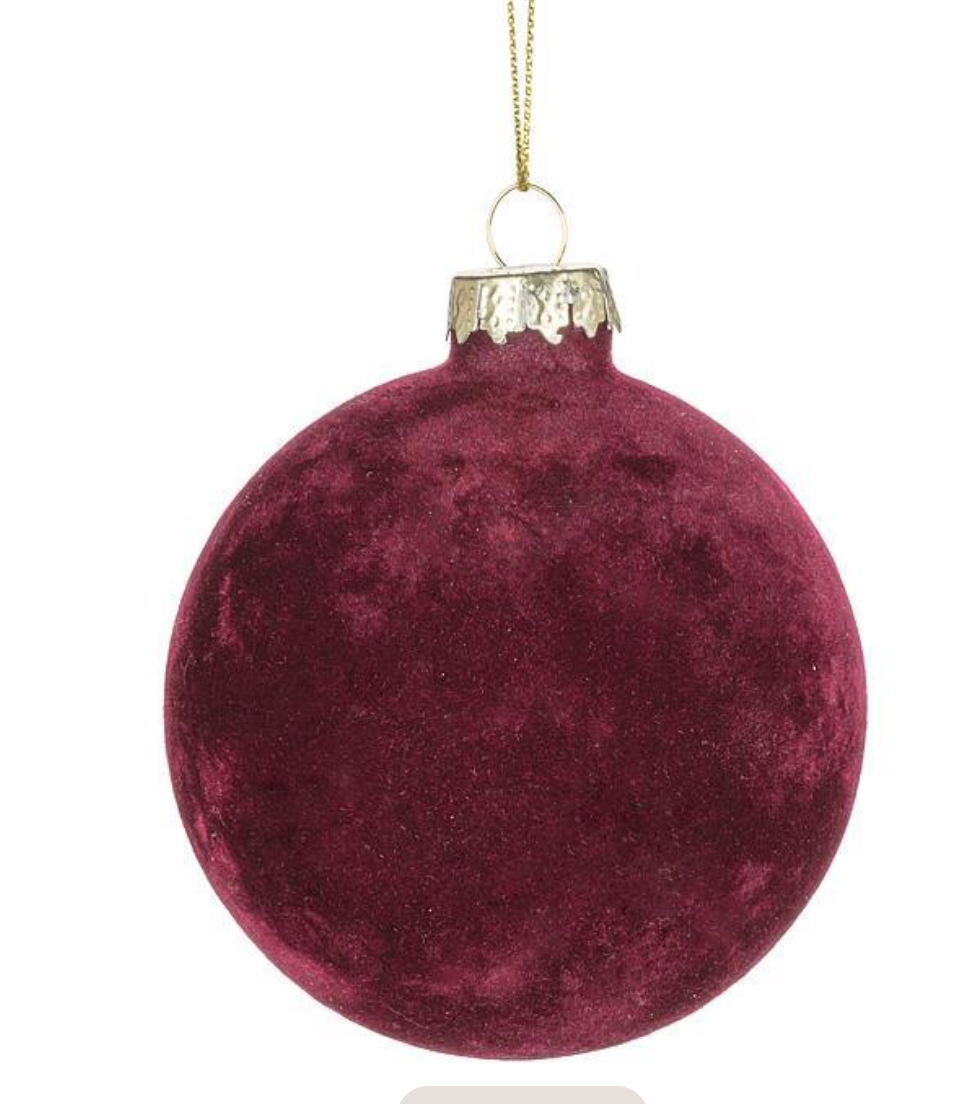 Burgundy Velvet Ball Ornament