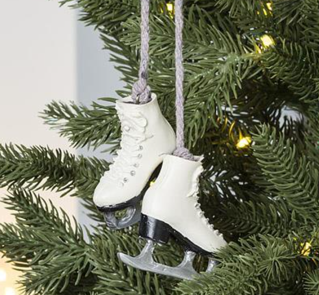 Ivory Figure Skate Ornament