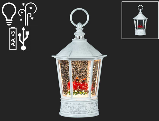 LED Waterglobe W/Cardinals