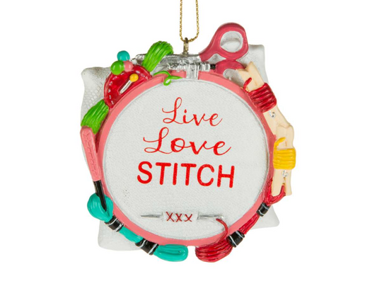 Live Love Stitch Ornament