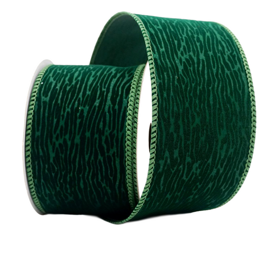 Dark Green Velvet Ribbon 2.5"X10YDs