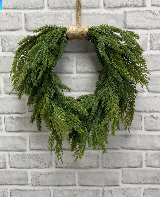 Spruce & Cedar Fresh Touch Heart Shaped Wreath 10"