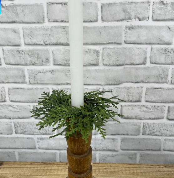 White Cedar Taper Candle Ring