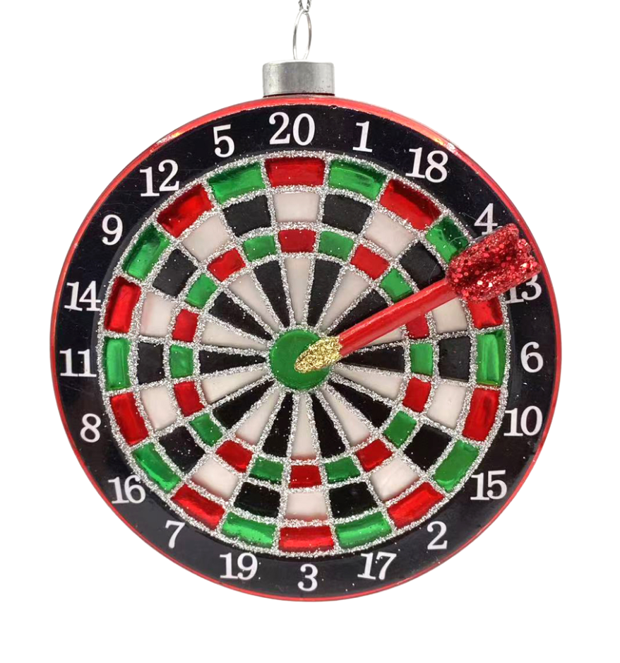 Glass Dartboard Ornament