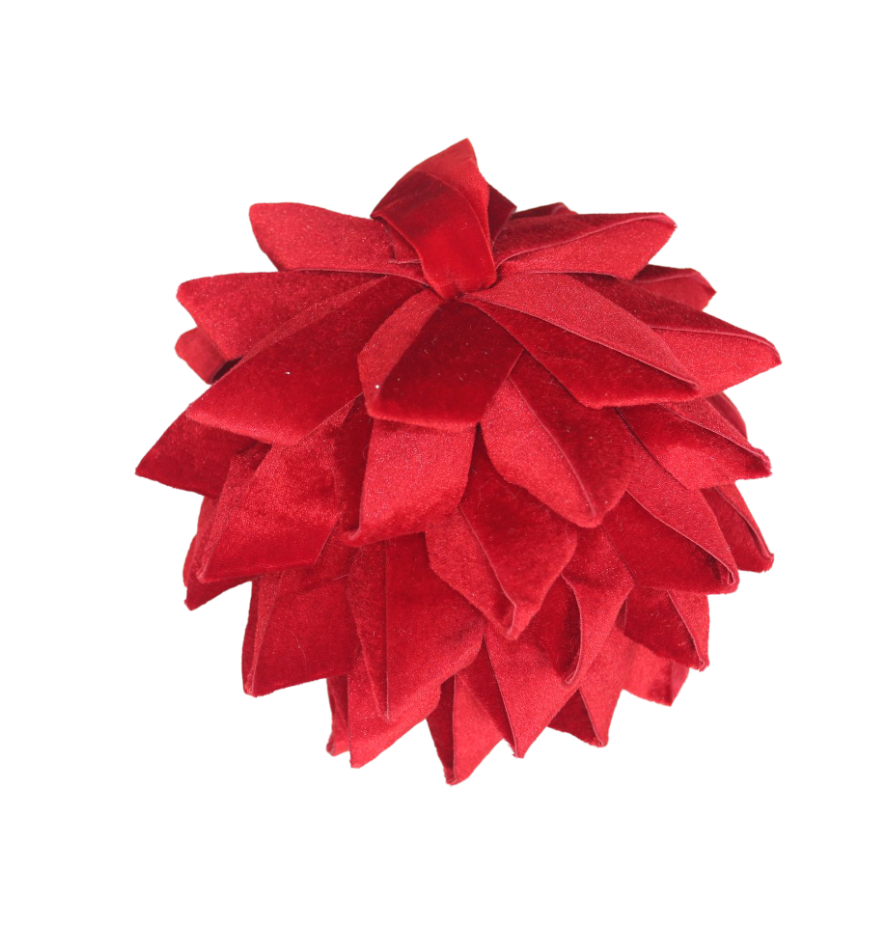 Red Velvet Pinecone Look Ornament 7"