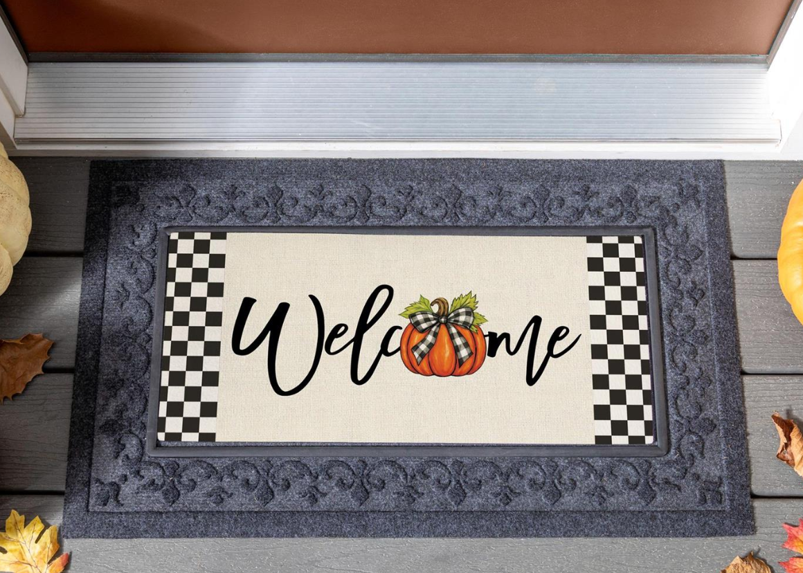 Checkered Bow Pumpkin Switch Mat