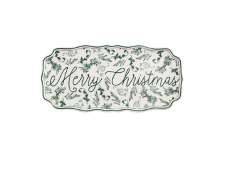 Merry Green Toile Tray