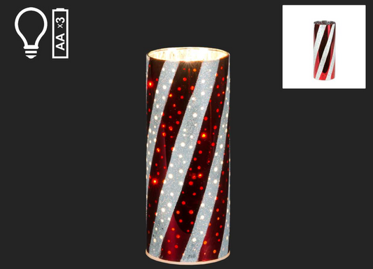 Peppermint Swirl LED Glass
