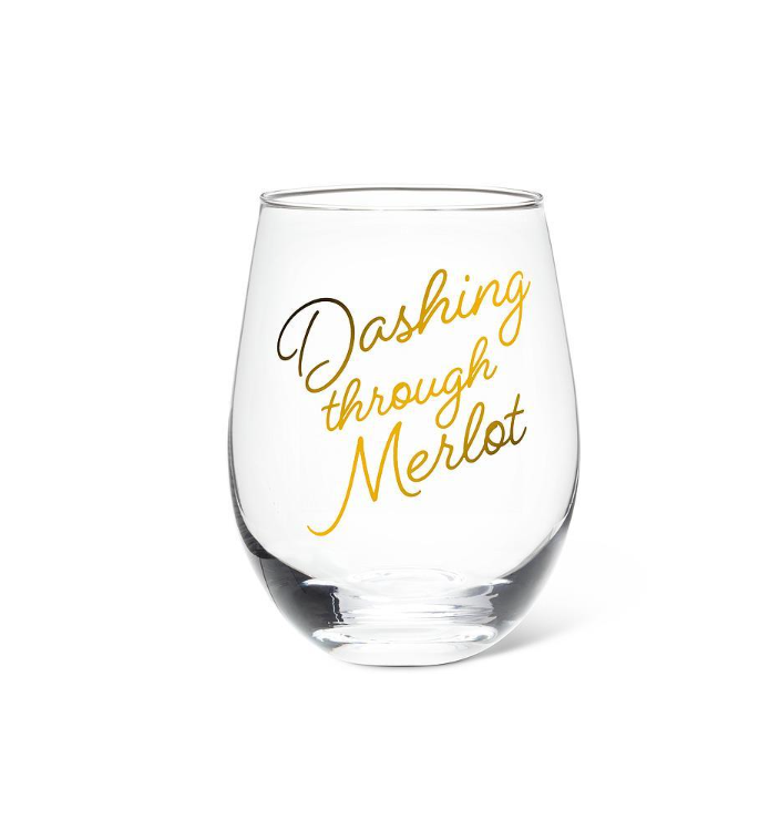 Holiday Stemless Wine Glasses