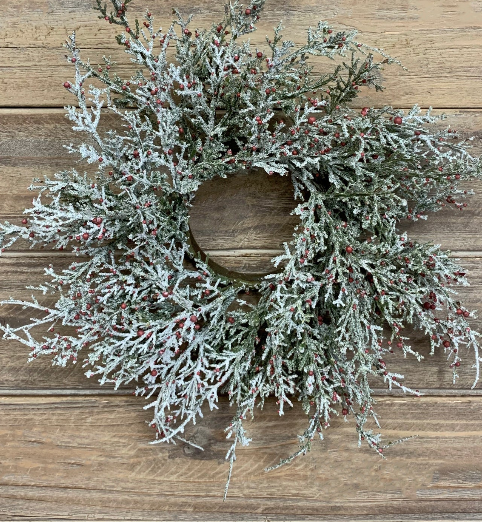 Glittered Cedar Candle Ring