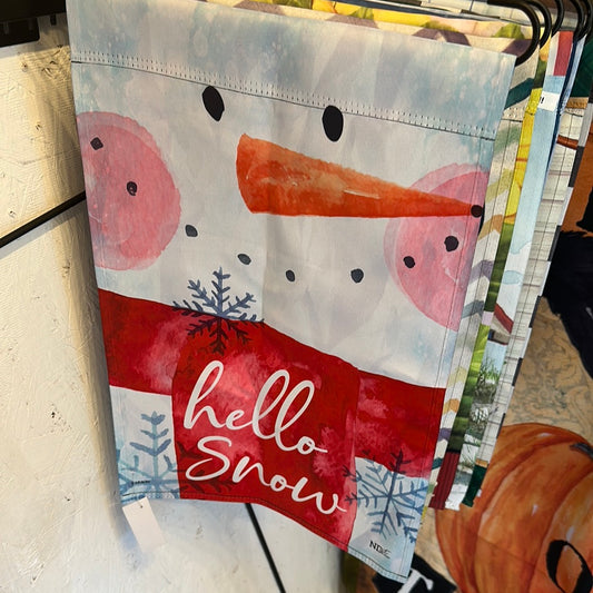 Hello Snow Garden Flag