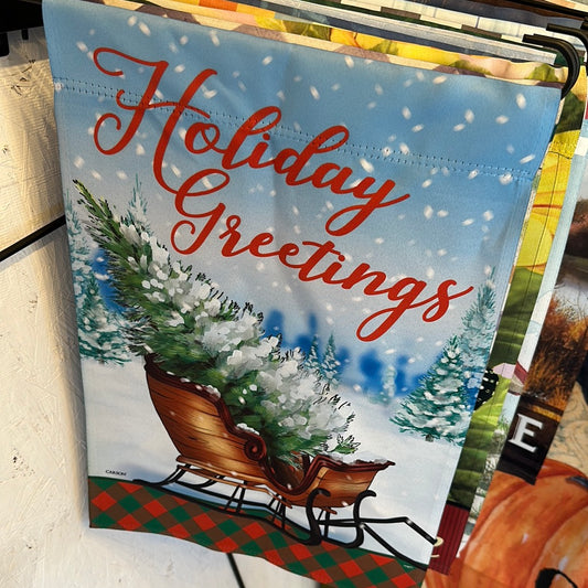 Holiday Greetings Garden Flag