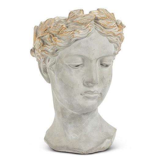 Woman Head Planter 10"H