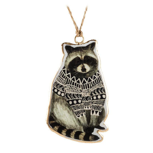 Racoon In Sweater Ornament