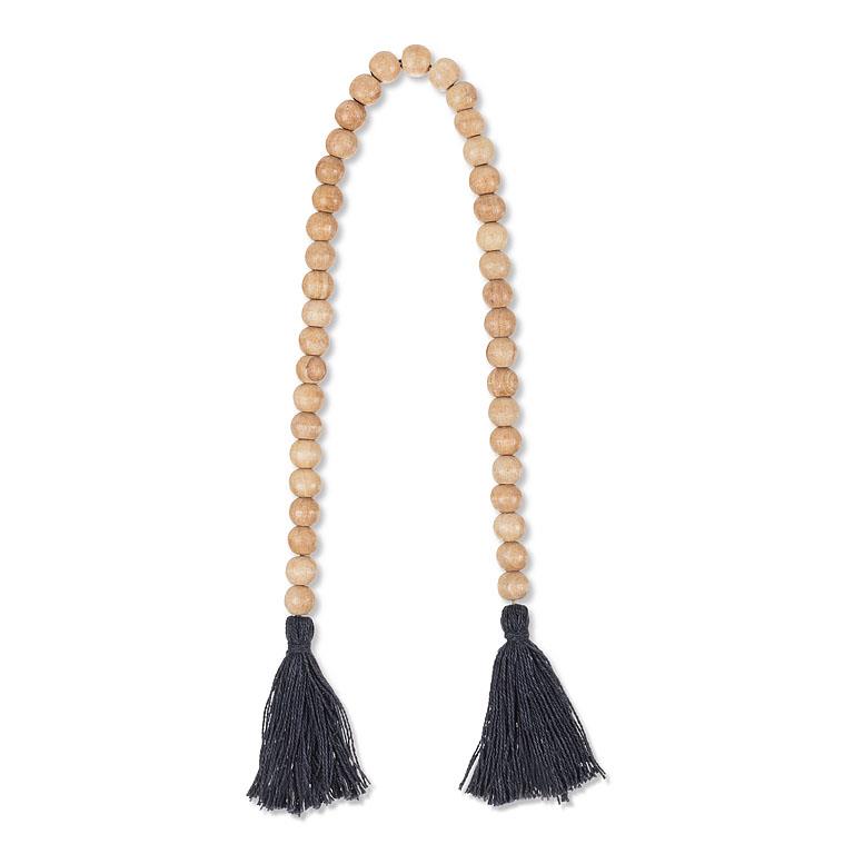 Natural Bead Garland W/Fringe Navy