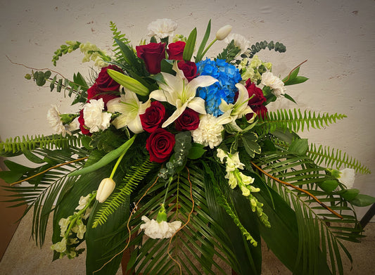 Red, White & Blue Casket Spray